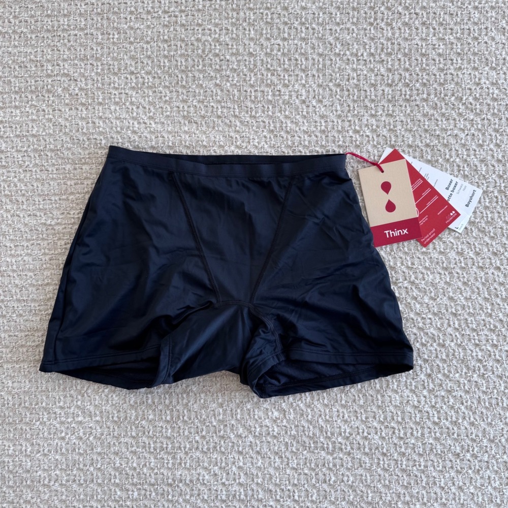 Thinx Period Proof Underwear Boyshort Moderate Absorbency Black Women Size L NWT